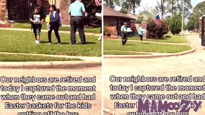 Retired Neighbors Welcome School Kids with Heartwarming Gesture